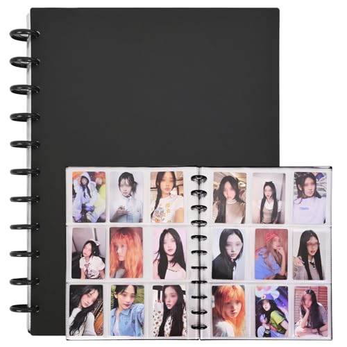 WELLRI A4 Kpop Photocard Binder with 30Pcs 9-Pocket Inner Pages Photocard Holder Book Sleeves for 2x3’’ Idol Album Cards Photo Trading Card DIY Collector, 540 Cards - Image 1