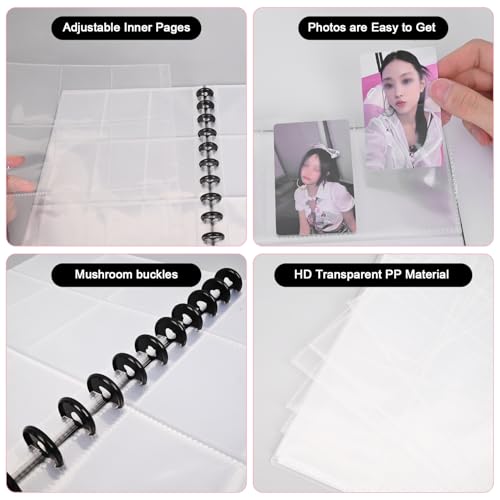 WELLRI A4 Kpop Photocard Binder with 30Pcs 9-Pocket Inner Pages Photocard Holder Book Sleeves for 2x3’’ Idol Album Cards Photo Trading Card DIY Collector, 540 Cards - Image 3