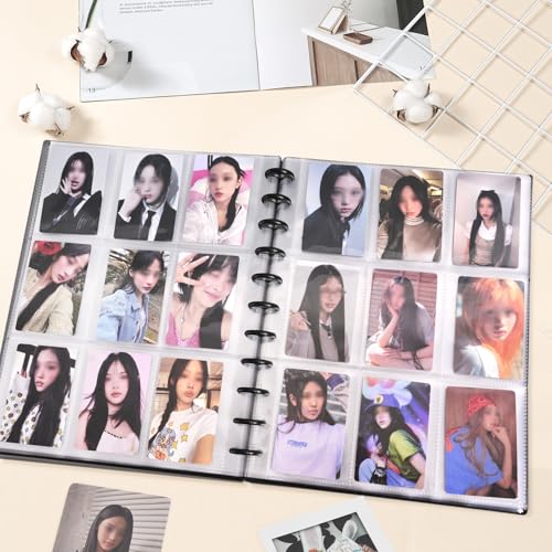 WELLRI A4 Kpop Photocard Binder with 30Pcs 9-Pocket Inner Pages Photocard Holder Book Sleeves for 2x3’’ Idol Album Cards Photo Trading Card DIY Collector, 540 Cards - Image 5