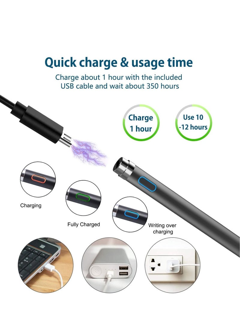 Stylus Pen Digital Pencil Fine Point Active Pen for Touch Screens, Compatible with phone Tablets (Black) - Image 4