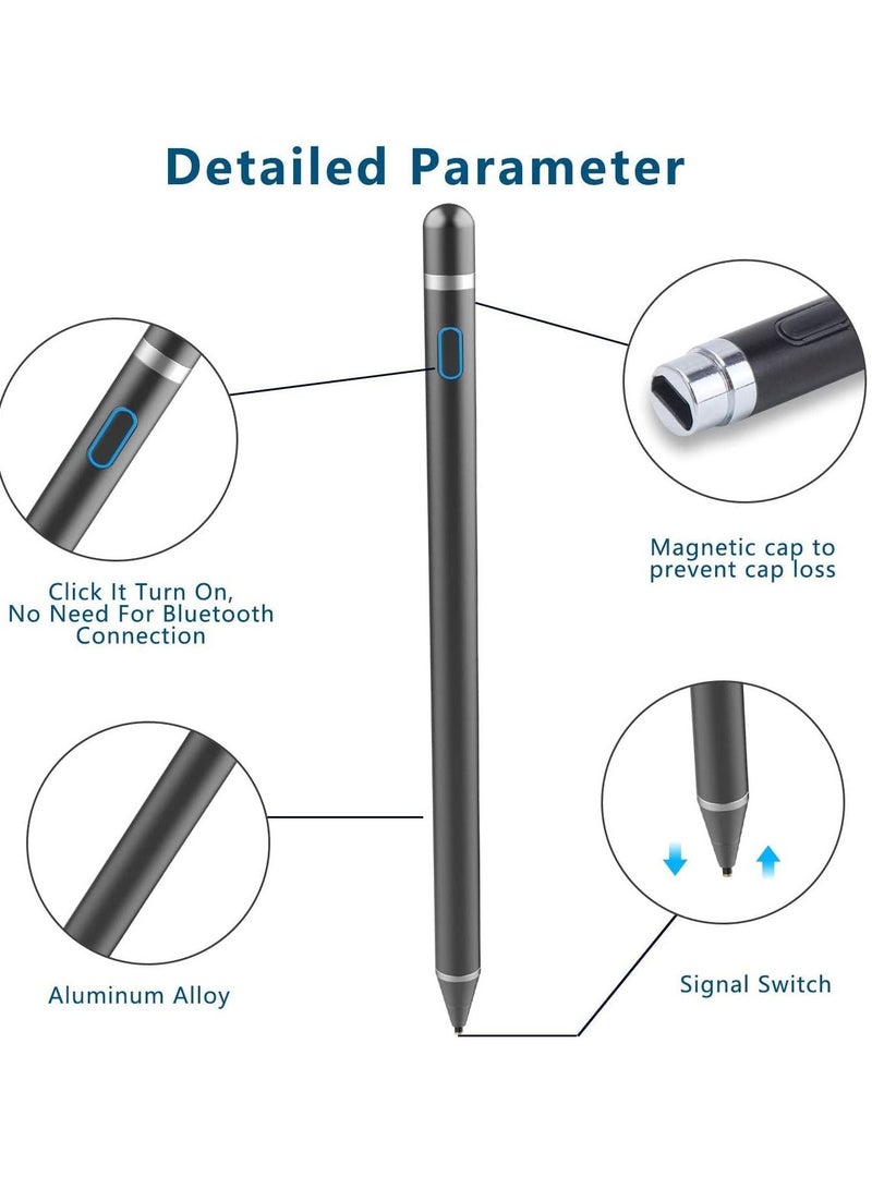 Stylus Pen Digital Pencil Fine Point Active Pen for Touch Screens, Compatible with phone Tablets (Black) - Image 5