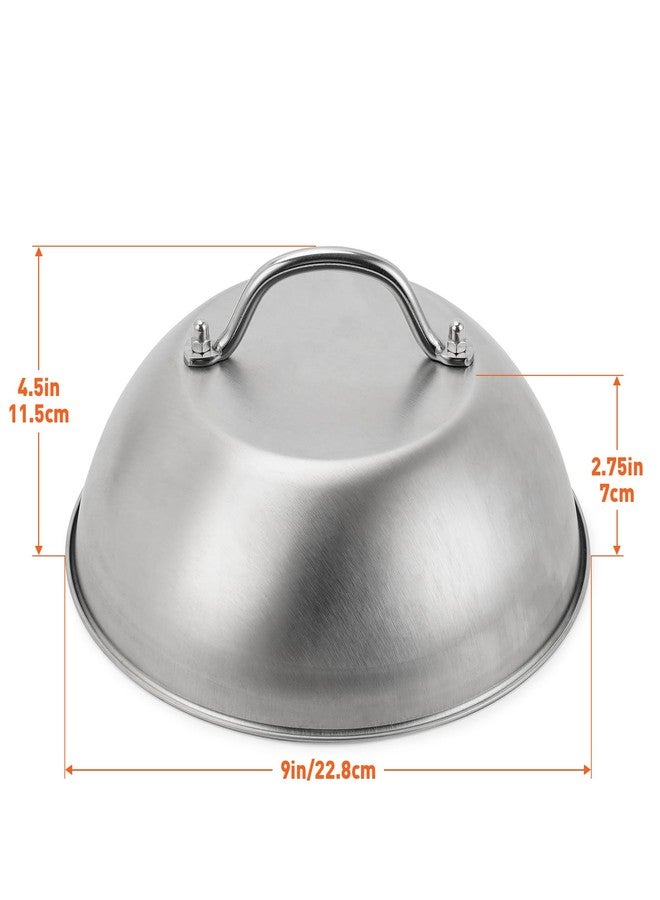 ZBXFCSH Compatible with Blackstone 5555 Stainless Steel 9" Griddle Melting Cheese Dome - Commercial Grade Stainless Steel Basting and Steaming Cover- Best for Use in Flat Top Grills, 0.6mm Thickness-2 Domes - Image 2