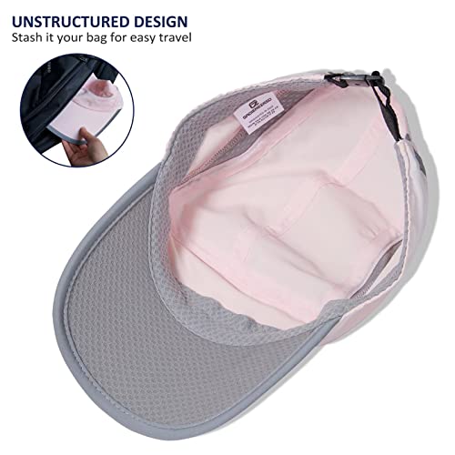 GADIEMKENSD Womens Hats Baseball Cap UPF 50+ Sun Quick Dry Lightweight Breathable Trucker Hat Outdoor Hiking Fishing Run Golf Sports A Dad Mesh Hats Reflective Running Hat Ponytail for Women Pink - Image 4