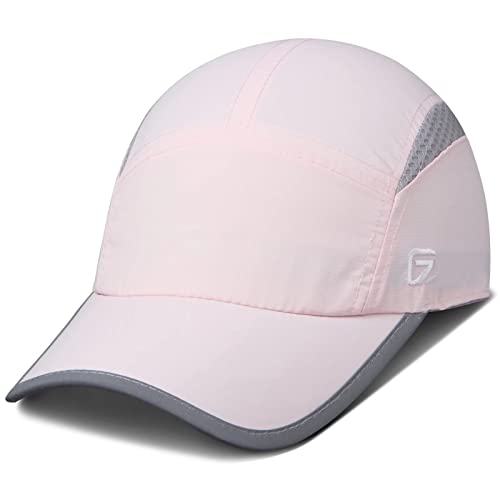 GADIEMKENSD Womens Hats Baseball Cap UPF 50+ Sun Quick Dry Lightweight Breathable Trucker Hat Outdoor Hiking Fishing Run Golf Sports A Dad Mesh Hats Reflective Running Hat Ponytail for Women Pink - Image 1