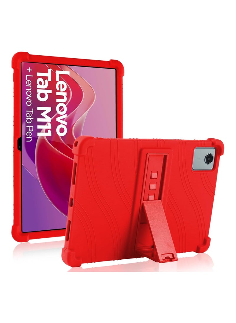 حافظة لجهاز Lenovo Tab M11 بقياس 11 بوصة لعام 2023، حافظة سيليكون ناعمة للأطفال لجهاز Lenovo Tab M11 اللوحي (TB330FU) وجهاز Lenovo Xiaoxin Pad 2024 (TB331FC) مع حامل. - Image 1