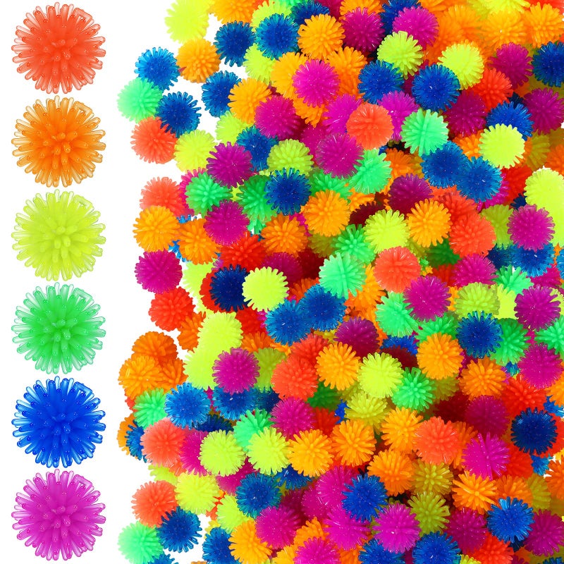 Charniol 100 Pcs Spiky Hedge Balls Multicolor Small Porcupine Ball Mini Stress Relief Calming Fidget Toys Soft Sensory Bright Assorted Colors for Birthday Party Favors Home Office - Image 1