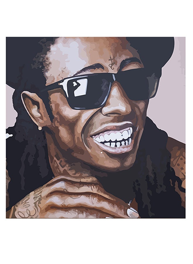 RYN Lil Wayne Printed Wall Art Brown/Black/White 30x30cm - Image 2