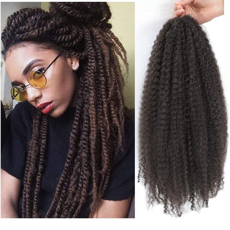 Dansama Marley Hair 24 Inch Marley Twist Double Strand Kinky Twist Braiding Hair Marley Hair for Butterfly Locks Crochet Hair Extensions 24 Inch Pack of 3 4