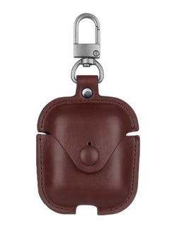 DIGI CORE Airpods 2 Leather Case Cover For Apple Airpods 2 Protective Case With Hook For Airpods 2nd Generation (Dark Brown) 
