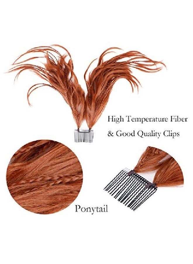 Bendable Wires Foxtail Comb Updo For Women Messy Bun Ponytail With Clipon Claw Attachment (Reddishbrown)