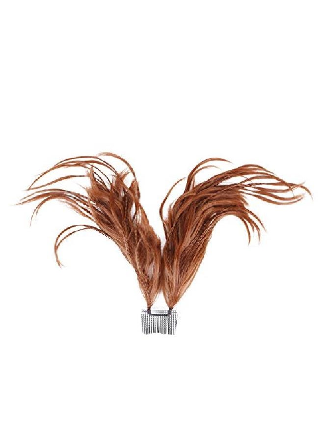 Bendable Wires Foxtail Comb Updo For Women Messy Bun Ponytail With Clipon Claw Attachment (Reddishbrown)