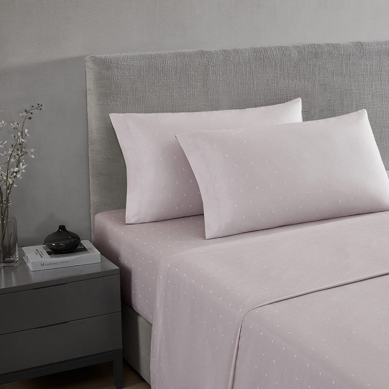 Vera Wang - Queen Sheet Set  Luxury Sateen Cotton Bedding  800 Thread Count  Soft & Smooth Home Decor (Eyelet Pink  Queen)