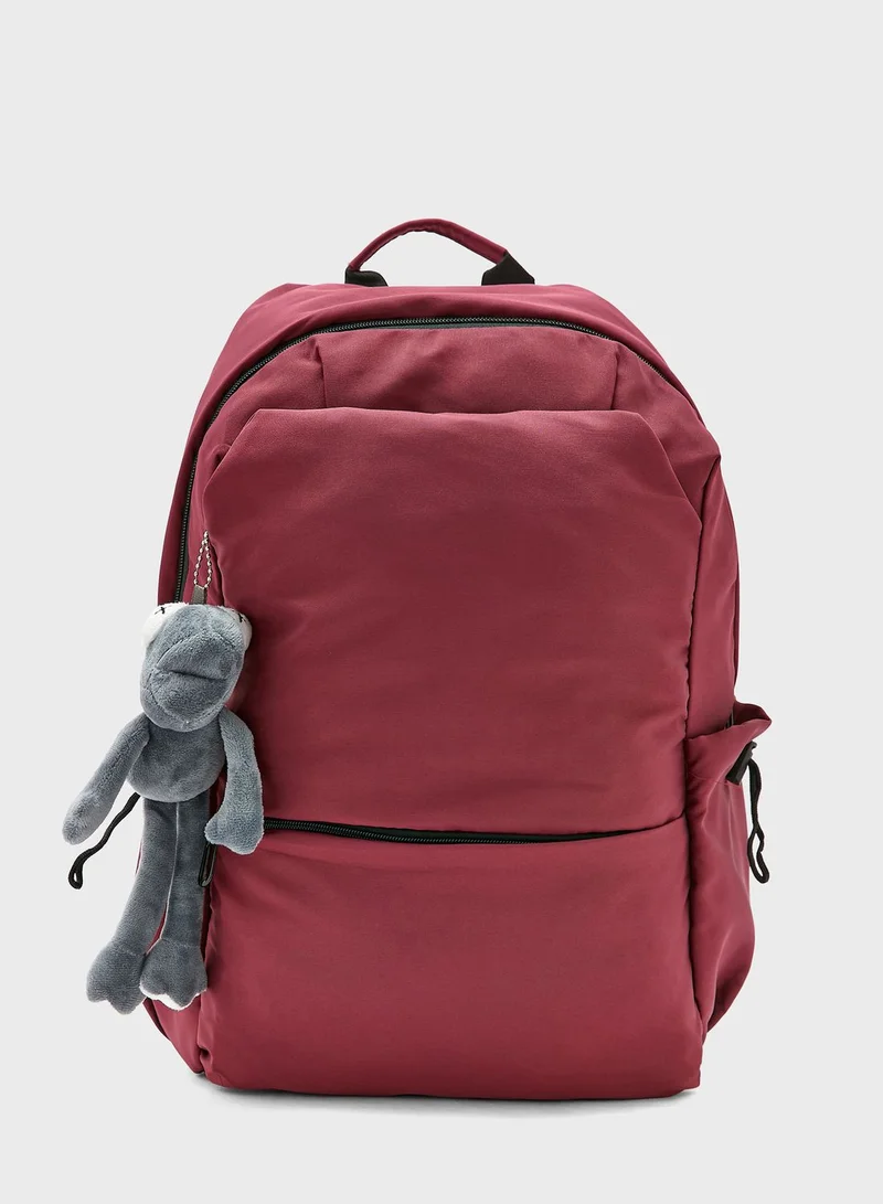 Ginger Backpack With Laptop Compartment With Bunny Charm