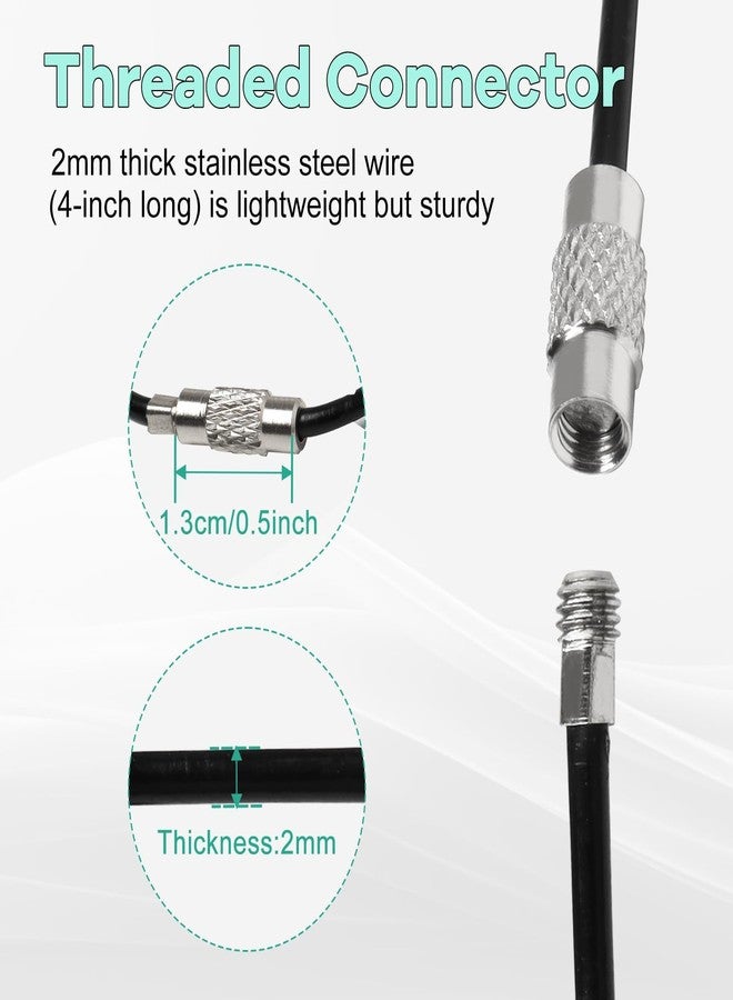 HAPY SHOP 4 Inch Wire Keychain Cable 50 Pieces 2mm Stainless Steel Key Rings Loop Holder for Luggage Tags, Keys and ID Tag Keepers - Image 3