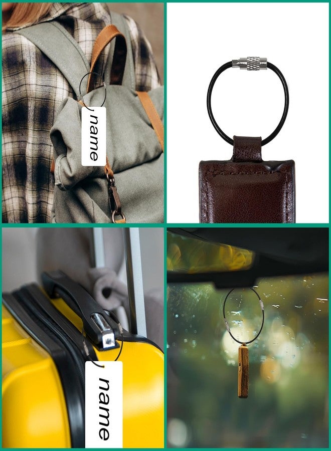 HAPY SHOP 4 Inch Wire Keychain Cable 50 Pieces 2mm Stainless Steel Key Rings Loop Holder for Luggage Tags, Keys and ID Tag Keepers - Image 5