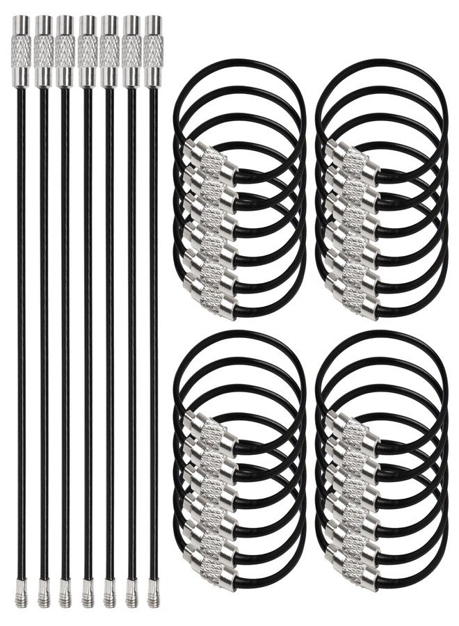 HAPY SHOP 4 Inch Wire Keychain Cable 50 Pieces 2mm Stainless Steel Key Rings Loop Holder for Luggage Tags, Keys and ID Tag Keepers - Image 1