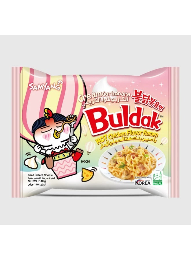 Samyang Buldak Cream Carbonara Hot Chicken Flavor Sti-Fried Instant Ramen 5 x 140 g - Image 2