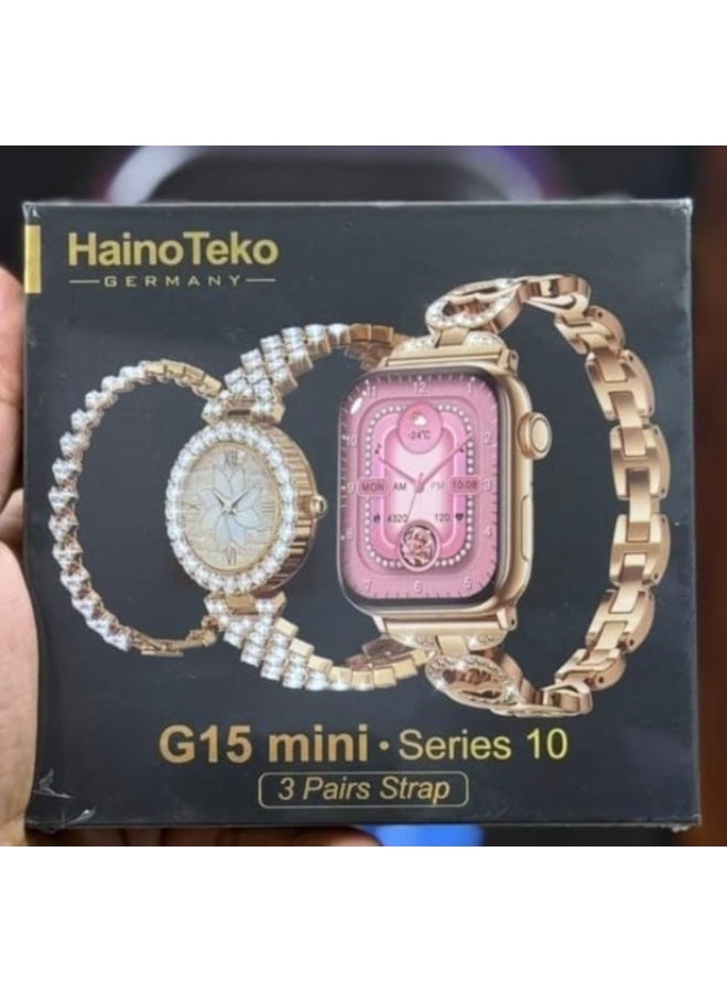 Haino Teko Haino Teko G15 Women's Mini AMOLED HD Watch with 2.2-inch display. Connectivity: Supports making and receiving calls and app notifications. Compatibility: Works with Android and iOS operating systems - Image 3