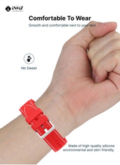 INEIX Silicone Replacement Strap For Samsung Galaxy Watch 42 mm Red  - Image 3