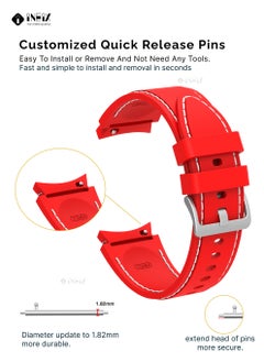INEIX Silicone Replacement Strap For Samsung Galaxy Watch 42 mm Red  - Image 4