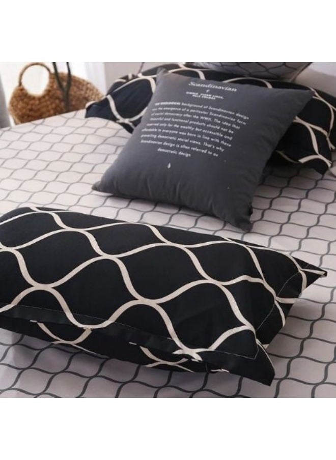 AL RAID - Cozy & Durable King Size Bedding Set - 250 Microfibre Pure Cotton Bed Sheet Set - 1 Duvet Cover 220x240 cm with 1 Fitted Sheet 200x200+25 cm & 4 Soft Pillowcases 50x75 cm - Image 1