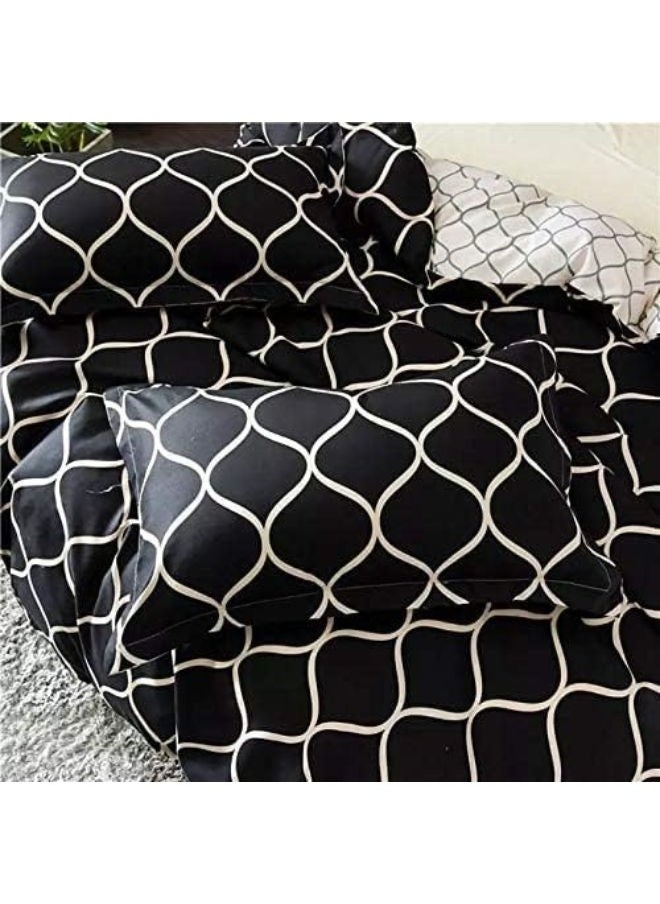 AL RAID - Cozy & Durable King Size Bedding Set - 250 Microfibre Pure Cotton Bed Sheet Set - 1 Duvet Cover 220x240 cm with 1 Fitted Sheet 200x200+25 cm & 4 Soft Pillowcases 50x75 cm - Image 1