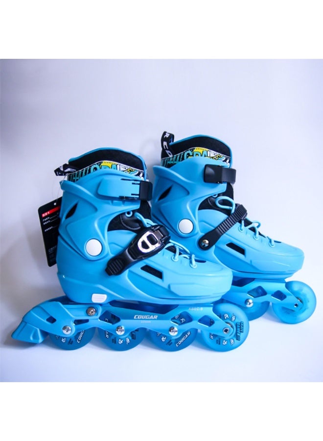 كوجار سكيت شوز - باتيناج ماركة كوجر - موديل 313- عجل مضيء - لون ازرق - مقاس متوسط 39-42 - Image 1