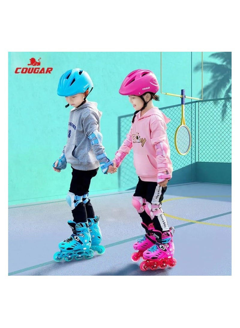 كوجار سكيت شوز - باتيناج ماركة كوجر - موديل 313- عجل مضيء - لون ازرق - مقاس متوسط 39-42 - Image 4