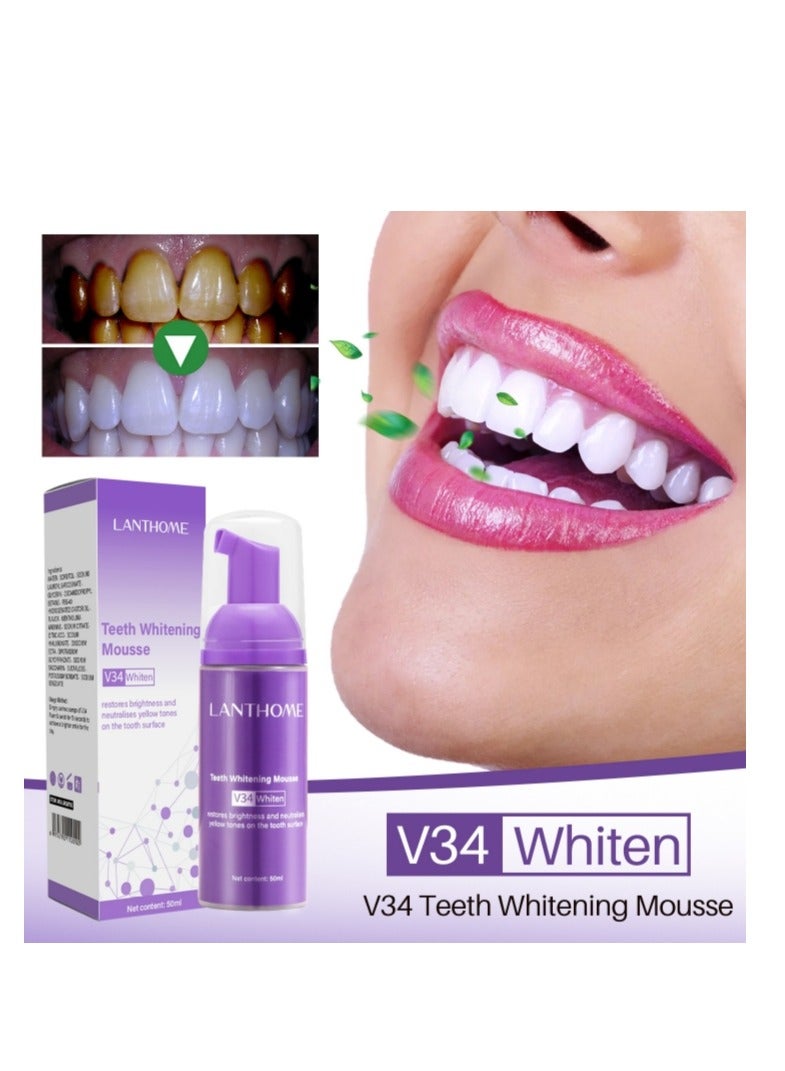 Lanthome V34 Purple Toothpaste，V34 Purple Toothpaste for Teeth Whitening,V34 Color Corrector Whitening Stain Removal Teeth Improves Brightness,Gum Repair,Clear Bad Breath 30ML - Image 1
