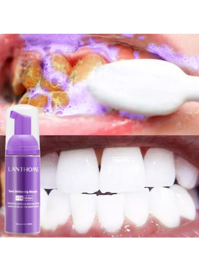 Lanthome V34 Purple Toothpaste，V34 Purple Toothpaste for Teeth Whitening,V34 Color Corrector Whitening Stain Removal Teeth Improves Brightness,Gum Repair,Clear Bad Breath 30ML - Image 2