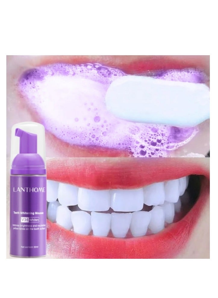 Lanthome V34 Purple Toothpaste，V34 Purple Toothpaste for Teeth Whitening,V34 Color Corrector Whitening Stain Removal Teeth Improves Brightness,Gum Repair,Clear Bad Breath 30ML - Image 3