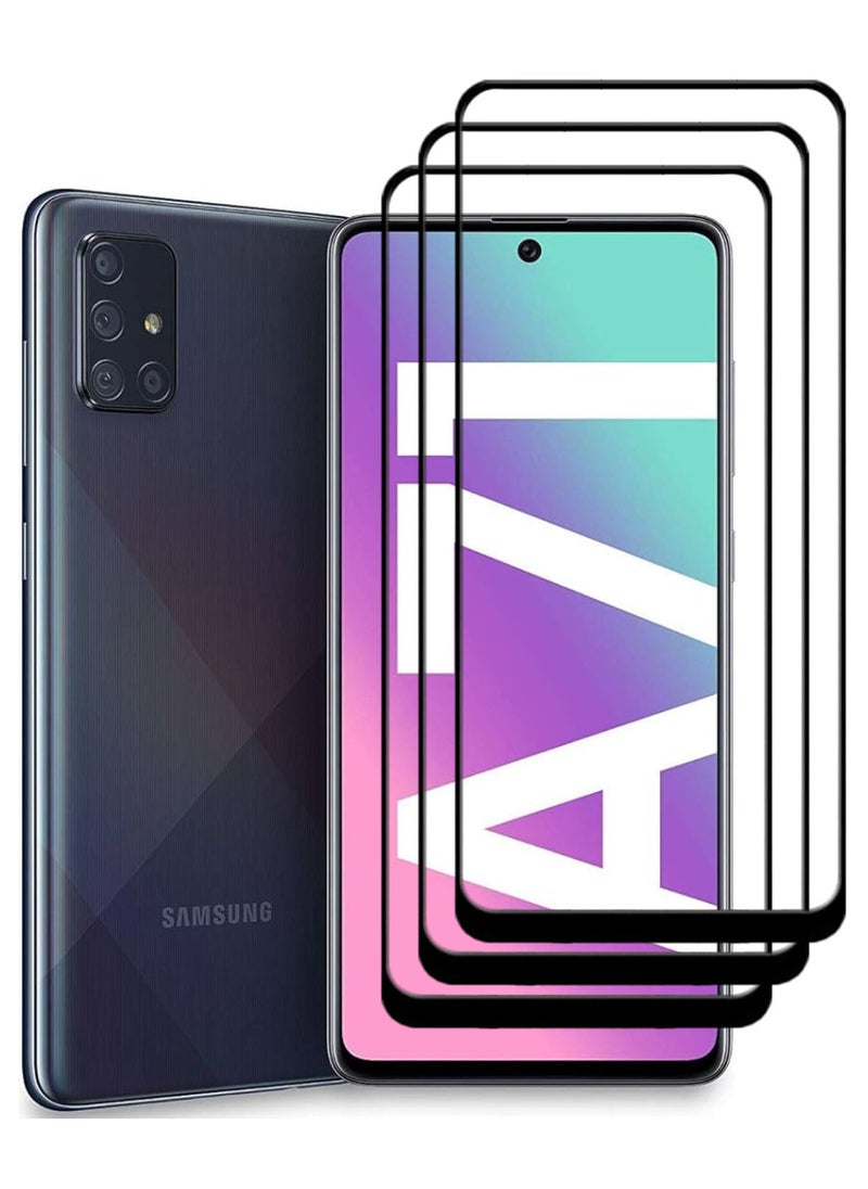 ACLIX 3 Pieces Antistatic ESD Dustproof Premium Quality High Definition Tempered Glass Screen Protector Designed For Samsung Galaxy A71 - Image 1
