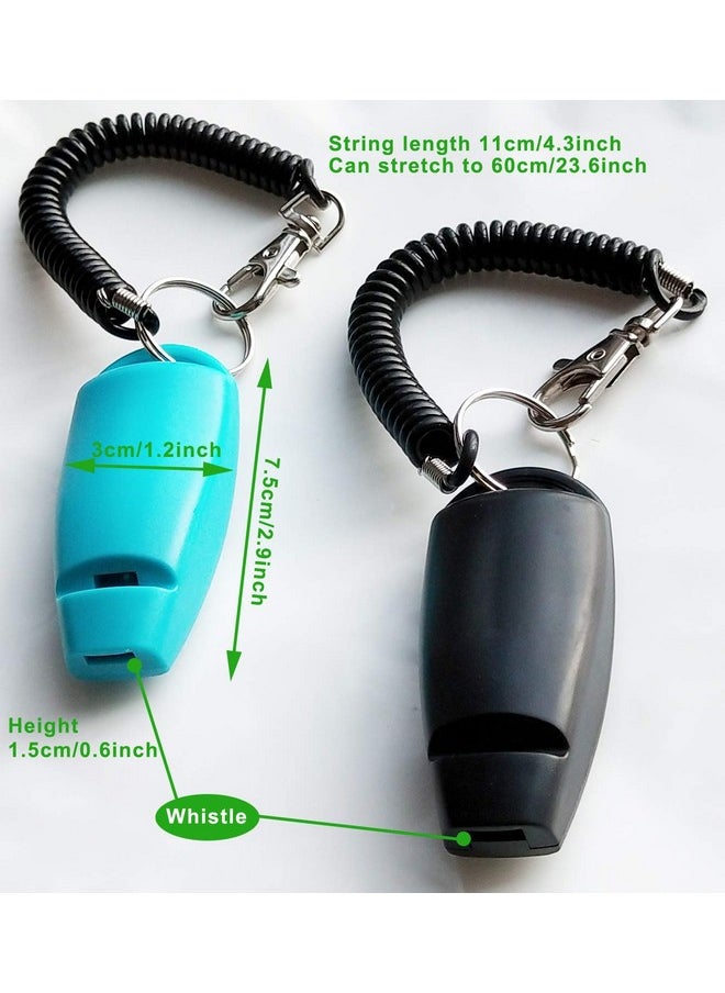 HoAoOo - Pet Training Clicker Whistle With Wrist Strap - Dog Training Clickers (Black + Blue) - Image 1