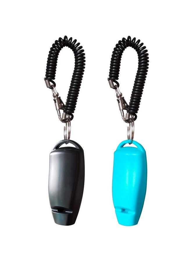 HoAoOo - Pet Training Clicker Whistle With Wrist Strap - Dog Training Clickers (Black + Blue) - Image 1