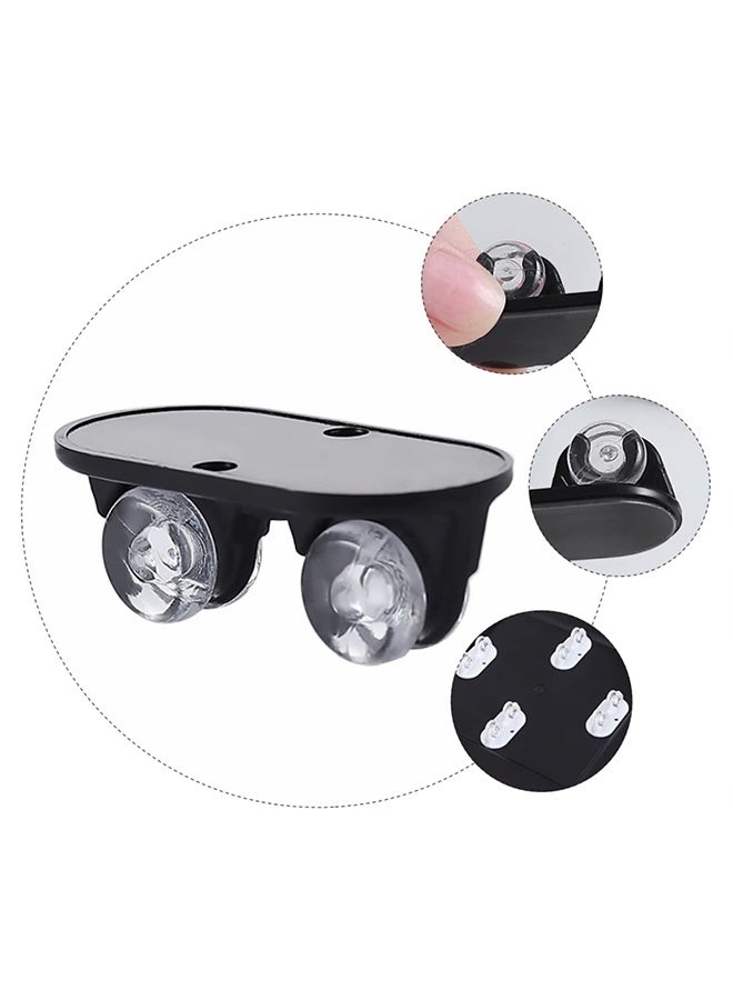 TodyJeyHo 8Pcs Mini Casters Wheels 360 Degree Rotation Sticky Universal Swivel Caster Wheels for Small Furniture Container Appliances, Drawer Furniture, Black, 2cmx4.5cmx1.5cm - Image 3