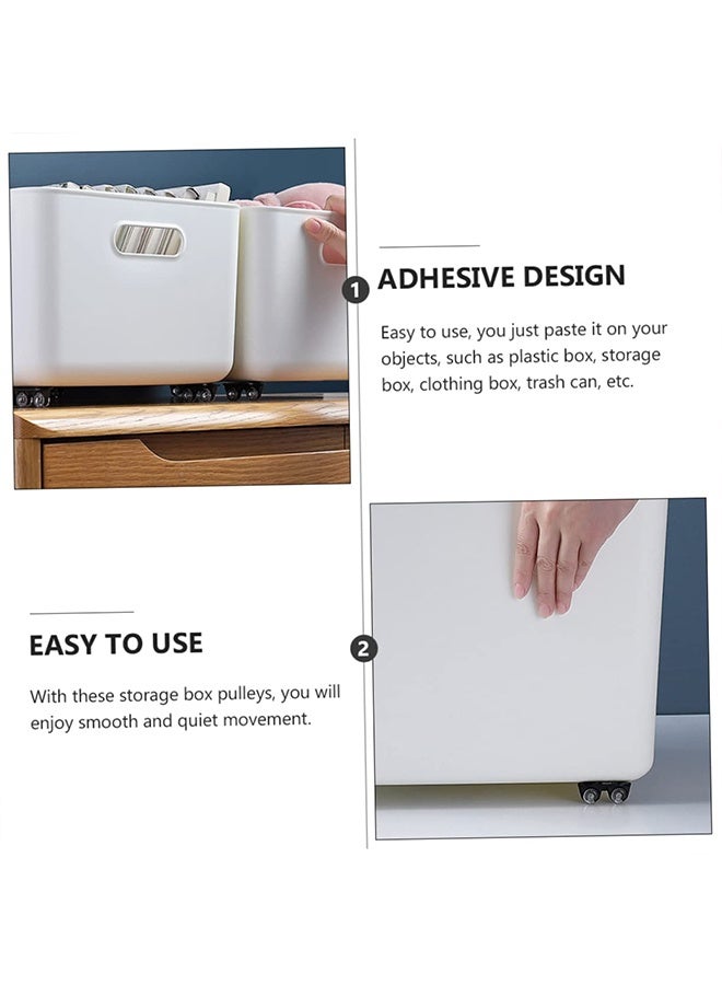 TodyJeyHo 8Pcs Mini Casters Wheels 360 Degree Rotation Sticky Universal Swivel Caster Wheels for Small Furniture Container Appliances, Drawer Furniture, Black, 2cmx4.5cmx1.5cm - Image 5