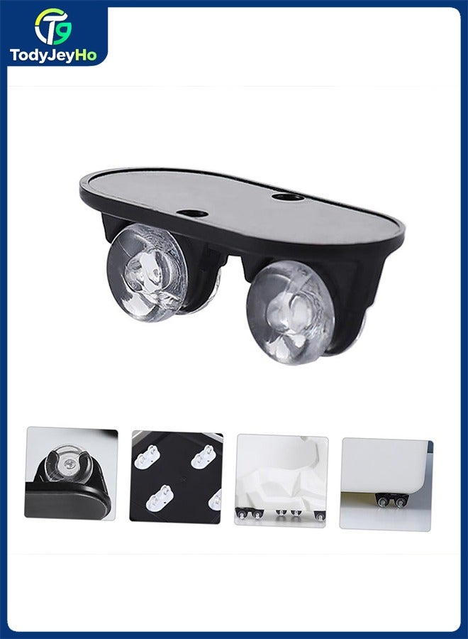 TodyJeyHo 8Pcs Mini Casters Wheels 360 Degree Rotation Sticky Universal Swivel Caster Wheels for Small Furniture Container Appliances, Drawer Furniture, Black, 2cmx4.5cmx1.5cm - Image 1