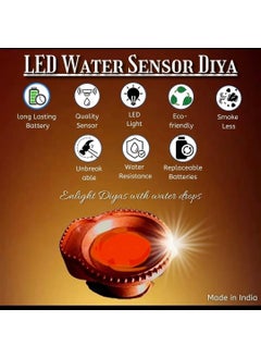 AZCONA IMPEX AZCONA IMPEX 6 Pcs Water Sensor Diya Lights Electric Flameless Smokeless LED Diyas EcoFriendly Led Diyas Candle Warm Ambient Lights for Home Decor Diwali Festivals DecorationChristmasNew 6  - Image 4