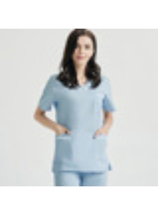 NIBEMINENT Nurse's Summer Thin Short Sleeved Polyester Cotton Hand Wash Suit Women, Operating Room Dentist's Set - Image 1
