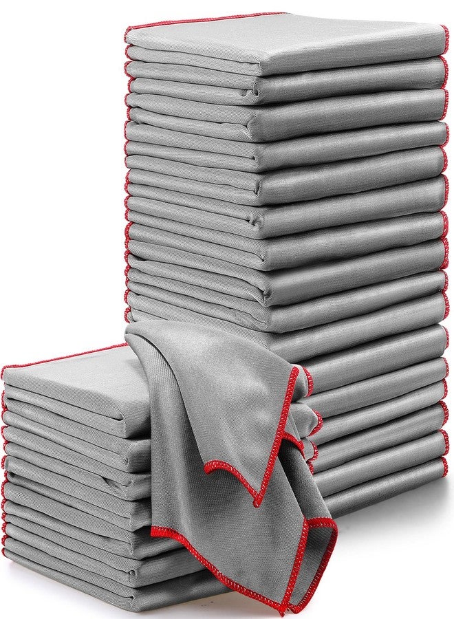 Maxcheck 24 Pack Microfiber Glass Cleaning Cloths 16 x 16 Inch Bulk Glass Polishing Cloths Reusable Microfiber Towels for Car Detailing, Cleaning Business, Kitchen Home Dusting(Grey) - Image 1