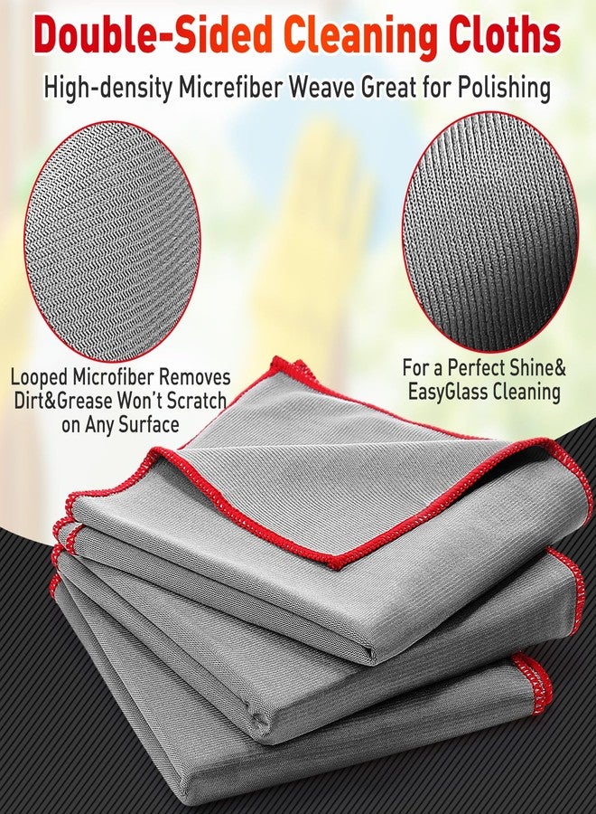 Maxcheck 24 Pack Microfiber Glass Cleaning Cloths 16 x 16 Inch Bulk Glass Polishing Cloths Reusable Microfiber Towels for Car Detailing, Cleaning Business, Kitchen Home Dusting(Grey) - Image 3