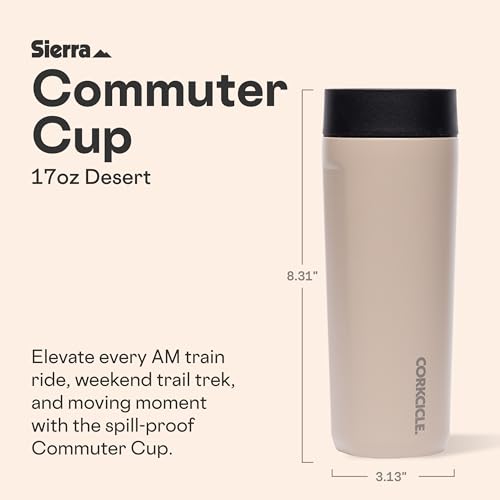 Corkcicle Commuter Cup Insulated Stainless Steel Travel Mug Holiday Mug Gift 17 oz Desert - Image 3