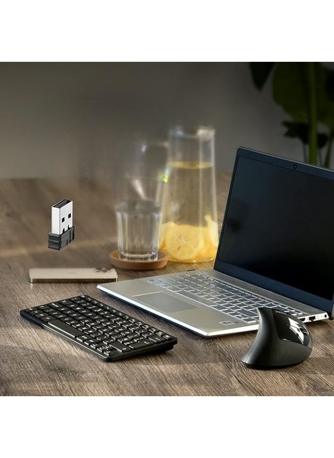 Wireless Mini Keyboard with White Backlight – Scissor Switch Keys – German Layout – Compact & Silent Typing