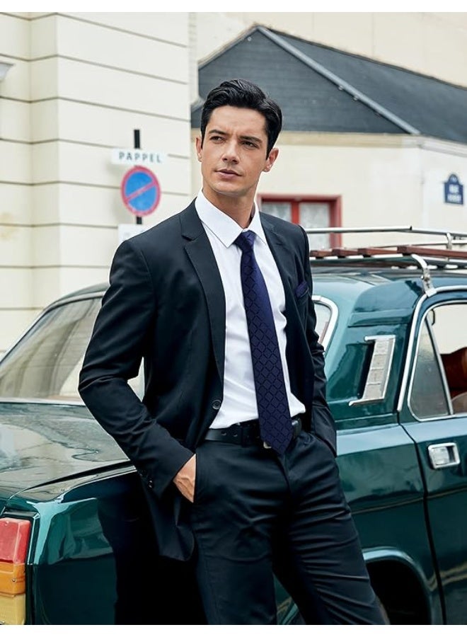 HISDERN lot 3-piece men's silk tie set with necktie & pocket square, classic elegant design, multiple set options, one size - Image 5