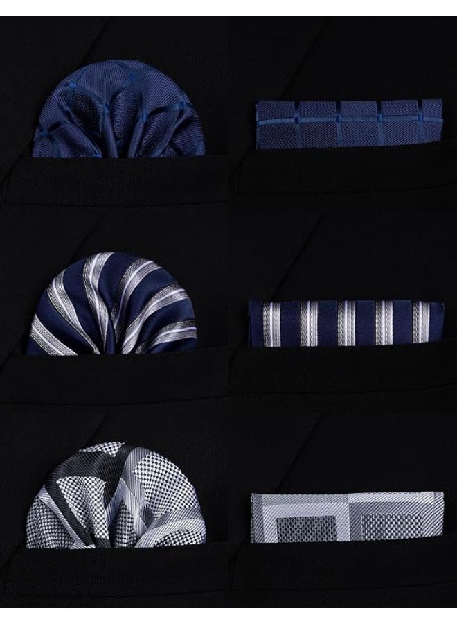 HISDERN lot 3-piece men's silk tie set with necktie & pocket square, classic elegant design, multiple set options, one size - Image 4