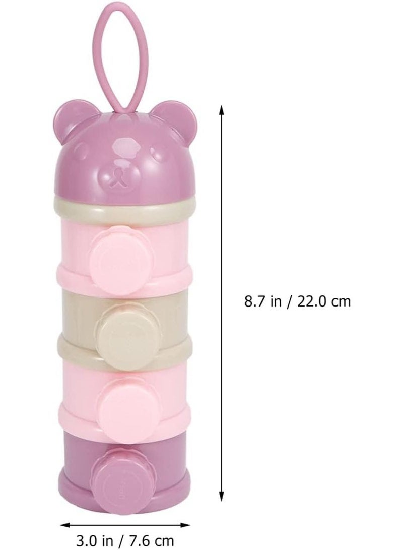 2PCS 4-Layer Baby Formula Dispenser Container – Portable Milk Powder Storage Box for Travel, Stackable Milk Powder Pots & Snack Organizer for Infants and Toddlers - Image 3