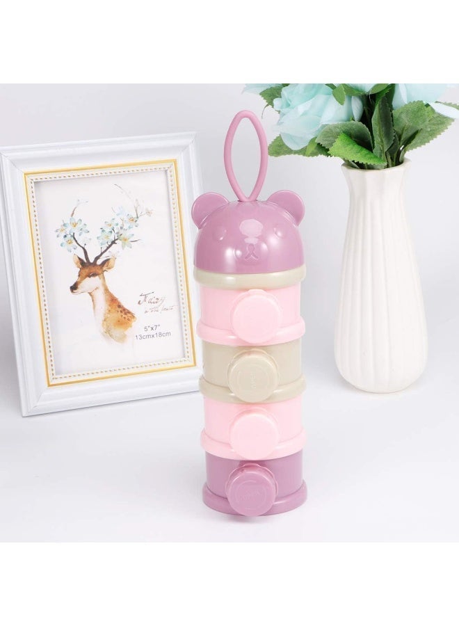 2PCS 4-Layer Baby Formula Dispenser Container – Portable Milk Powder Storage Box for Travel, Stackable Milk Powder Pots & Snack Organizer for Infants and Toddlers - Image 5