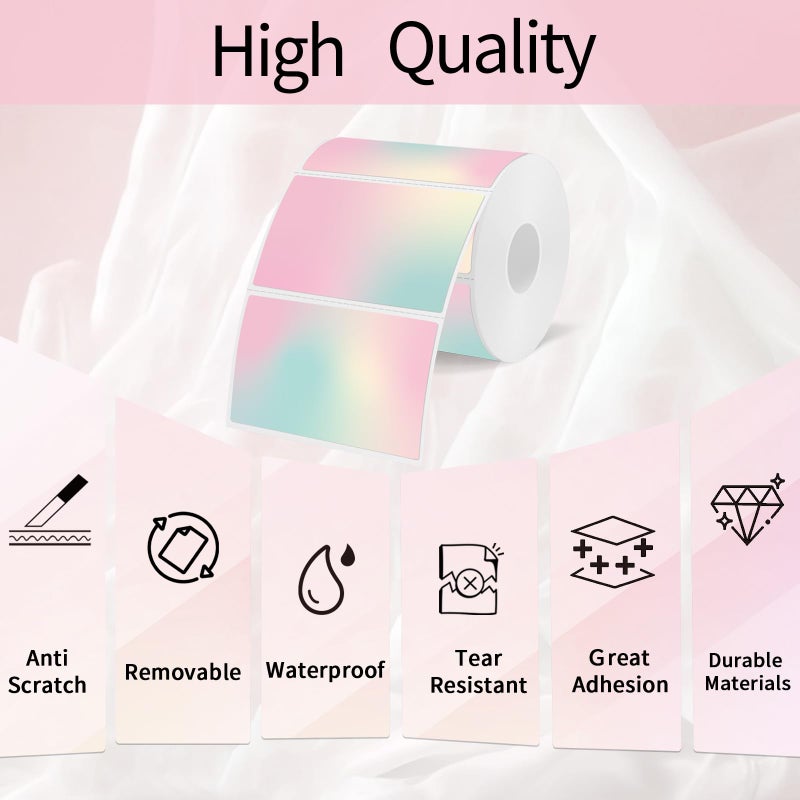 Yegawen 3x2 inch Pink Direct Thermal Labels for Shipping, Barcodes, Address, Waterproof Thermal Stickers Compatible with Rollo Label Printer & Zebra Desktop Printers- Gradient Color - Image 3