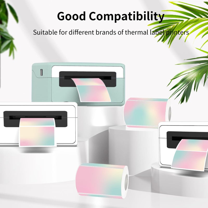 Yegawen 3x2 inch Pink Direct Thermal Labels for Shipping, Barcodes, Address, Waterproof Thermal Stickers Compatible with Rollo Label Printer & Zebra Desktop Printers- Gradient Color - Image 4