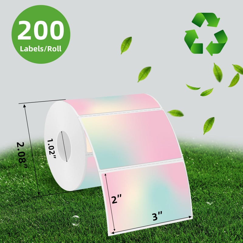 Yegawen 3x2 inch Pink Direct Thermal Labels for Shipping, Barcodes, Address, Waterproof Thermal Stickers Compatible with Rollo Label Printer & Zebra Desktop Printers- Gradient Color - Image 2